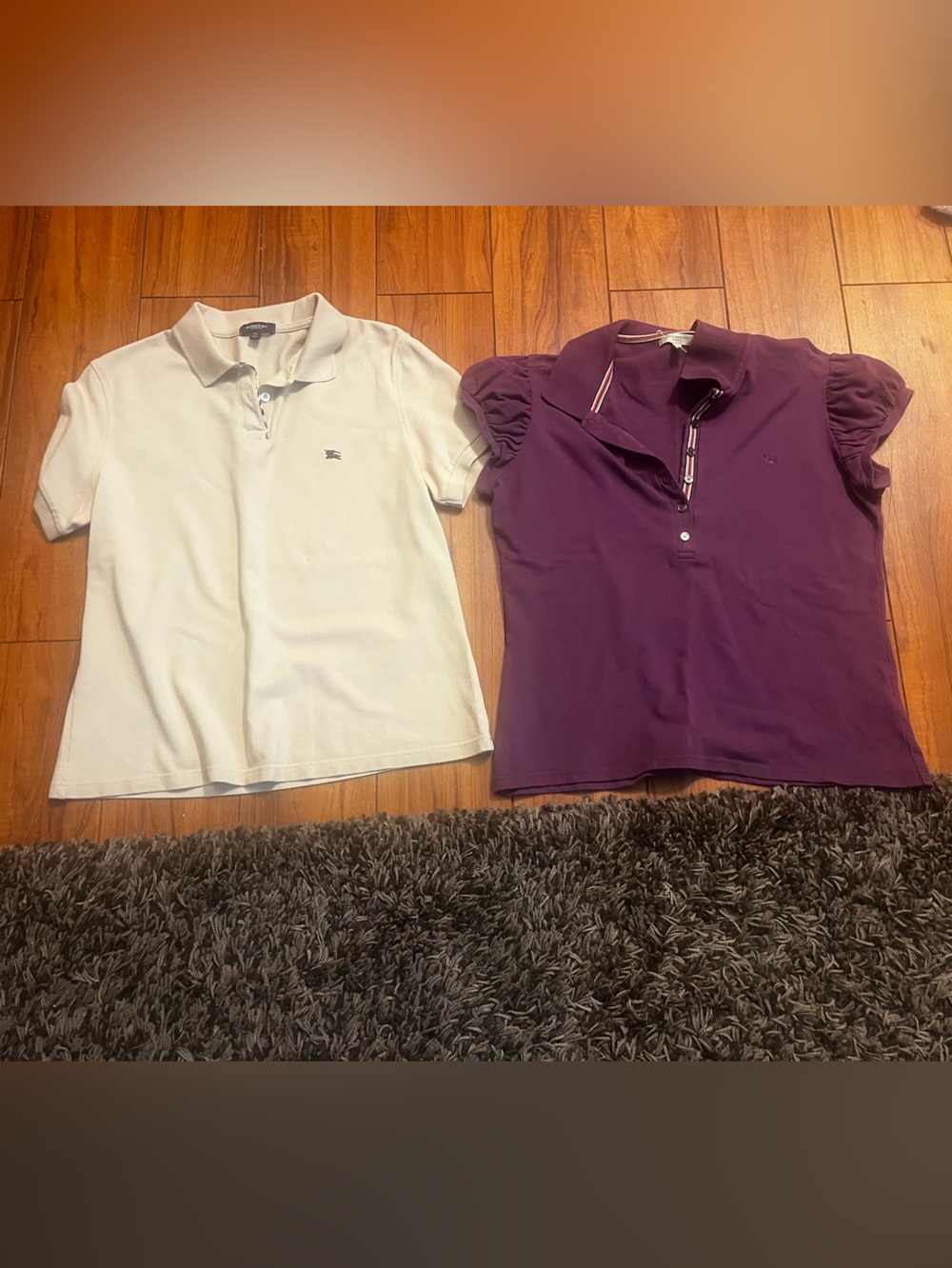 Burberry  bundle - cream and Purple short sleeve tops